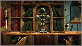 Go beside the TV (collecting more bubbles) and climb up the books - Rookie Test - Da Vinci's Hideout - LittleBigPlanet 2 - Game Guide and Walkthrough
