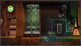 This time you will have to play with electricity - pressing the button (by jumping) will switch off the power for a moment and thanks to that you will be able to move on - Bravery Test - Da Vinci's Hideout - LittleBigPlanet 2 - Game Guide and Walkthrough