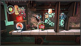 In the next cart you will come across jam - using it you can collect items (just throw a jam bubble into the prize bubbles) - Runaway Train - Victoria's Laboratory - LittleBigPlanet 2 - Game Guide and Walkthrough