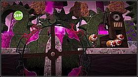 After a short ride, collect the bubbles and attack the enemies - Brainy Cakes - Victoria's Laboratory - LittleBigPlanet 2 - Game Guide and Walkthrough