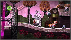 Move on along the rail so that you avoid the platforms with spikes - Brainy Cakes - Victoria's Laboratory - LittleBigPlanet 2 - Game Guide and Walkthrough
