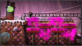 Beside the stove, collect two bubbles on the right - Brainy Cakes - Victoria's Laboratory - LittleBigPlanet 2 - Game Guide and Walkthrough