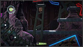 Now run beneath the New Life sign to the right - until you reach a small entrance marked with red (another hidden item) - Maximum Security - The Factory of a Better Tomorrow - LittleBigPlanet 2 - Game Guide and Walkthrough