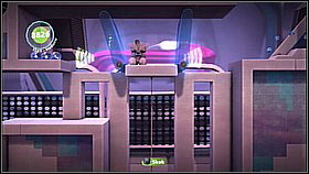 In order to use the elevator, you need to push down the blue ball - Avalon's Advanced Armaments Academy - Avalon - LittleBigPlanet 2 - Game Guide and Walkthrough