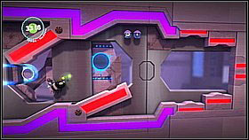 Eventually you will reach a fork - here you have to destroy one more door - Flying in the Face of Danger - Avalon - LittleBigPlanet 2 - Game Guide and Walkthrough