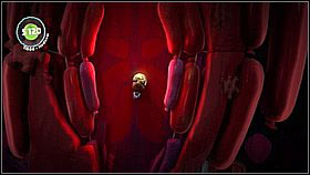 Once you reach the defence mechanisms, destroy them while avoiding the projectiles - Invasion of the Body Invaders - Eve's Asylum - LittleBigPlanet 2 - Game Guide and Walkthrough