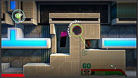 Jump down onto the long block and run right once it's in the lower position - Set the Controls for the Heart of the Negativitron - p. 2 - The Cosmos - LittleBigPlanet 2 - Game Guide and Walkthrough