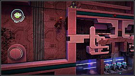 Let go on the other side of the wheel - towards the two items above you - Set the Controls for the Heart of the Negativitron - p. 2 - The Cosmos - LittleBigPlanet 2 - Game Guide and Walkthrough