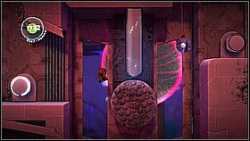 Jump across the moving electrified platforms so that you catch the item attached to them (just slightly press X not to jump too high) - Set the Controls for the Heart of the Negativitron - p. 2 - The Cosmos - LittleBigPlanet 2 - Game Guide and Walkthrough