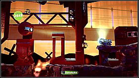 Bee swinging isn't quite yet over - deal with the next enemies and collect the bubbles - Where in the World is Avalon Centrifuge - The Cosmos - LittleBigPlanet 2 - Game Guide and Walkthrough