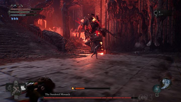 We strongly recommend attacking him from a distance in this phase - Lords of the Fallen: How to defeat boss The Sundered Monarch? - Main - Lords of the Fallen Guide