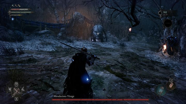 Once the battle begins, the Mendacious Visage will mainly jump backwards or forwards, each time creating a shockwave that applies frostbite - Lords of the Fallen: How to beat boss Lingering Despair? - Optional - Lords of the Fallen Guide