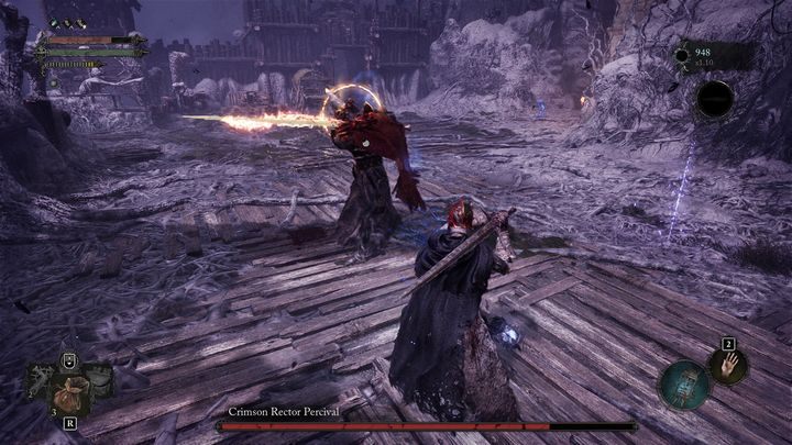 His longest series of attacks is when he lands three strikes - Lords of the Fallen: How to defeat the boss Crimson Rector Percival? - Optional - Lords of the Fallen Guide