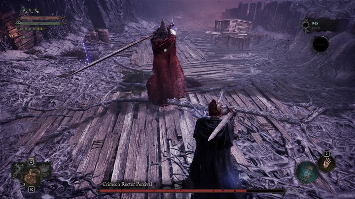 Every time you get the chance, position yourself behind him - Lords of the Fallen: How to defeat the boss Crimson Rector Percival? - Optional - Lords of the Fallen Guide