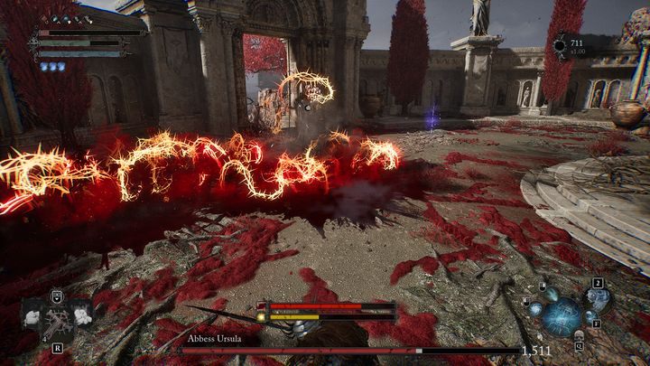 If you get close enough to the boss, she will switch to melee attacks - Lords of the Fallen: How to defeat Abbess Ursula boss? - Main - Lords of the Fallen Guide