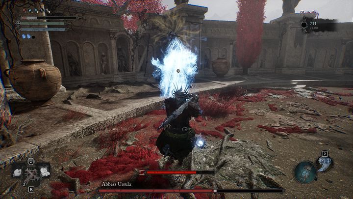 If Ursula is not attacking at the moment, you can use Soulflay to be able to land a few hits on her free of charge - Lords of the Fallen: How to defeat Abbess Ursula boss? - Main - Lords of the Fallen Guide