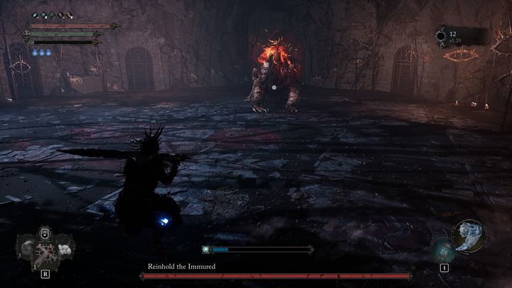 Reinhold The Immured can also fire fiery projectiles or attack with a flamethrower - Lords of the Fallen: How to defeat Tancred, Master of Castigations boss? - Main - Lords of the Fallen Guide