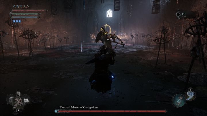 After the battle begins, the boss will slowly walk towards you - Lords of the Fallen: How to defeat Tancred, Master of Castigations boss? - Main - Lords of the Fallen Guide