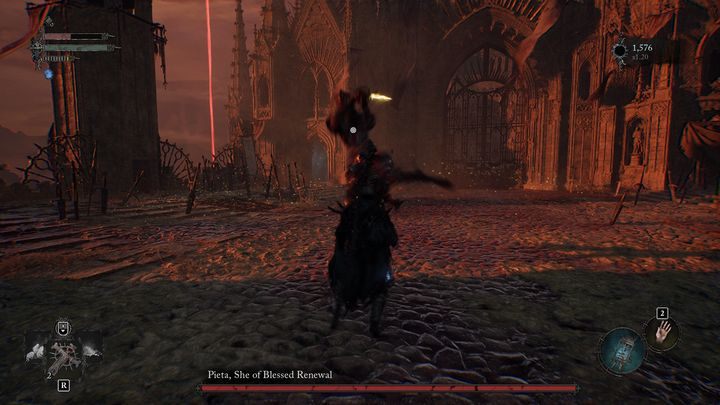 One of her attacks is a horizontal swing with an elongating sword - Lords of the Fallen: How to beat Pieta, She of Blessed Renewal? - Main - Lords of the Fallen Guide