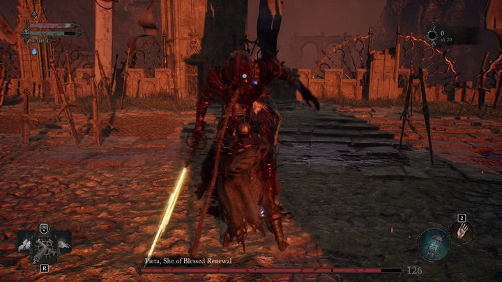 When a small portal appears above her head and a yellow projectile hits the ground, subsequent versions of this attack will begin to form on the ground - Lords of the Fallen: How to beat Pieta, She of Blessed Renewal? - Main - Lords of the Fallen Guide