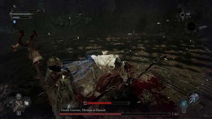 Gnetle Gaverus will usually shoot you with normal or holy arrows - Lords of the Fallen: How to beat Gentle Gaverus, Mistress of Hounds? - Main - Lords of the Fallen Guide