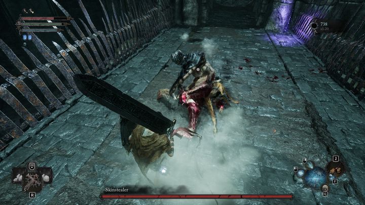 The boss can also dash towards your character - Lords of the Fallen: How to beat Skinstealer boss? - Main - Lords of the Fallen Guide