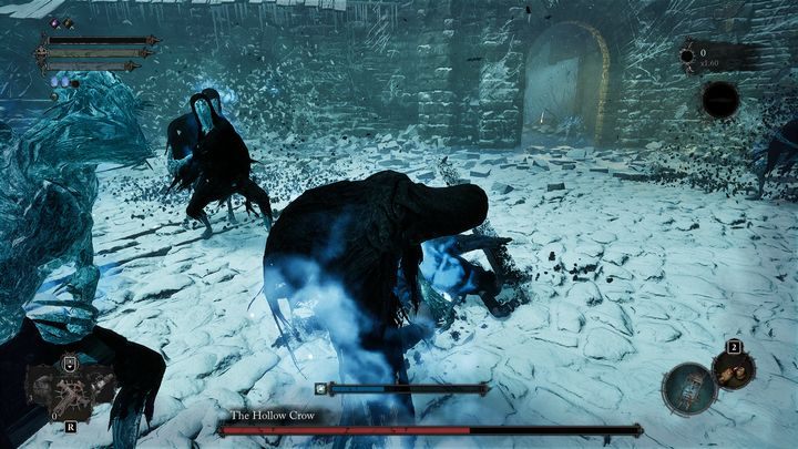 After defeating Lucy, you will have to avoid the boss's attacks again, so move to the end of the arena - Lords of the Fallen: How to defeat the Hollow Crow boss? - Main - Lords of the Fallen Guide