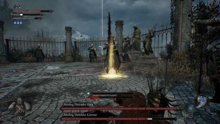 In Kyra's case, however, there will be energy swords or yellow spots appearing on the arena - Lords of the Fallen: How to defeat Abiding Defender Kyra and Abiding Defender Lirenne? - Optional - Lords of the Fallen Guide