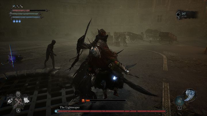 Another attack in his moveset is a sword thrust - Lords of the Fallen: How to defeat The Lightreaper boss? - Main - Lords of the Fallen Guide