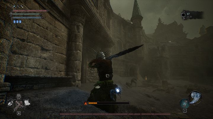After entering the arena, start by getting close to the buildings on the left - Lords of the Fallen: How to defeat The Lightreaper boss? - Main - Lords of the Fallen Guide