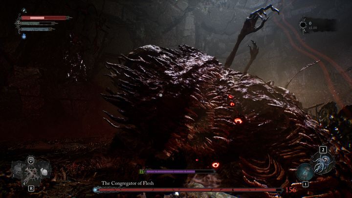 When attempting to attack the boss, focus on his leg - Lords of the Fallen: How to beat boss Congregator of Flesh? - Main - Lords of the Fallen Guide
