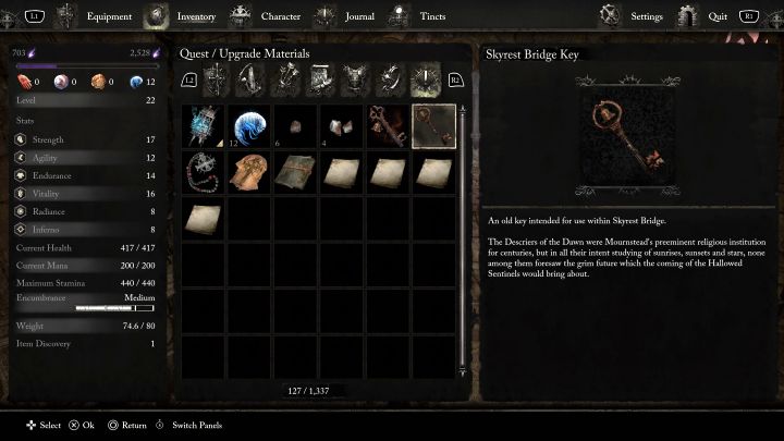 1 - Lords of the Fallen: Where to find the Skyrest Bridge Key? - Quest items - Lords of the Fallen Guide