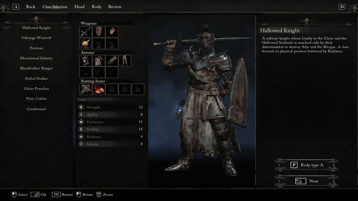 If you Lords of the Fallen is your first soulslike game, we recommend choosing the Hallowed Knight class - Lords of the Fallen: Best class - Basics - Lords of the Fallen Guide