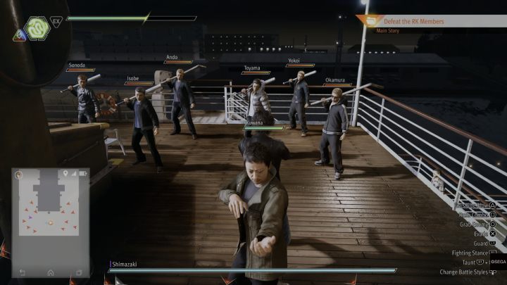 On the ship, with Kuwana's help, you will have to defeat more than a dozen RK members - Lost Judgment: Chapter 12 To Nourish a Viper - walkthrough - Main Storyline - Lost Judgment Guide