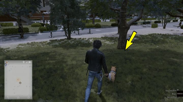 Call in the dog detective who will lead you to Extract Recipe: Savage Slam - Lost Judgment: Squirrel search Hamakita Park - all squirrels, map - Ijincho - Lost Judgment Guide