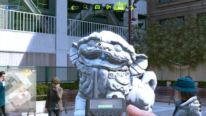 Use the detector to find the Grip Booster gloves in the statue - Lost Judgment: Squirrel search Chinatown - all squirrels, map - Ijincho - Lost Judgment Guide