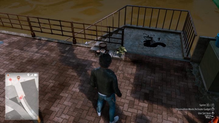 The 25th image can be found near the path down to the river - Lost Judgment: Squirrel search Commercial District - all squirrels, map - Ijincho - Lost Judgment Guide