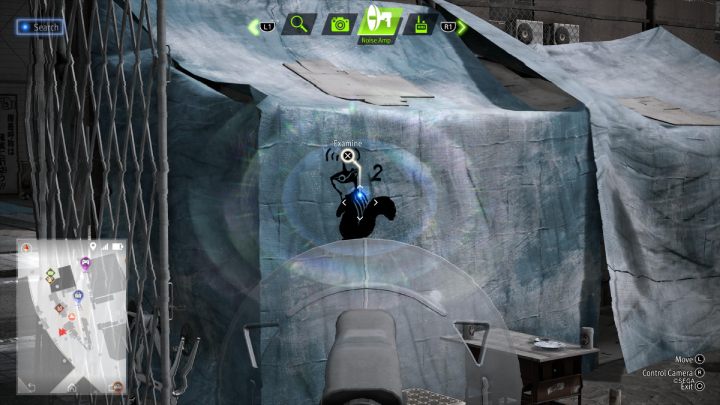 Then, using the Noise Amp to examine the image on the tent - Lost Judgment: Squirrel search Commercial District - all squirrels, map - Ijincho - Lost Judgment Guide