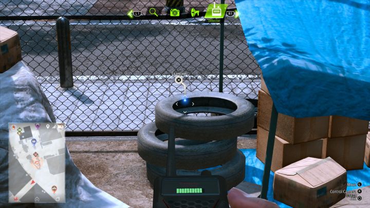 Use the detector to examine the tires that are lying nearby - Lost Judgment: Squirrel search Commercial District - all squirrels, map - Ijincho - Lost Judgment Guide