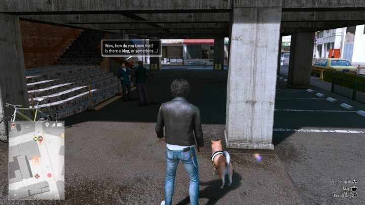 With the help of the dog detective, find the Showa Duel Records: Waterbook, which is lying under a pillar of the Hello Work building - Lost Judgment: Squirrel search Commercial District - all squirrels, map - Ijincho - Lost Judgment Guide