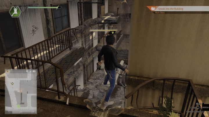 Once you reach the next terrace turn right and walk across the pipe onto the protruding piece of the floor - Lost Judgment: Chapter 4 Red Knife - walkthrough - Main storyline walkthrough - Lost Judgment game guide