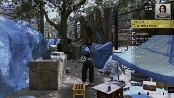 Then, head to a homeless camp in the Commercial District - Lost Judgment: Flight of the Game Creator - walkthrough - Side Cases - Lost Judgment Guide