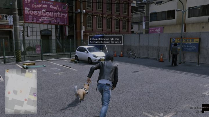 Call your dog using the Detective Dog app and follow Ranpo - Lost Judgment: Flight of the Game Creator - walkthrough - Side Cases - Lost Judgment Guide