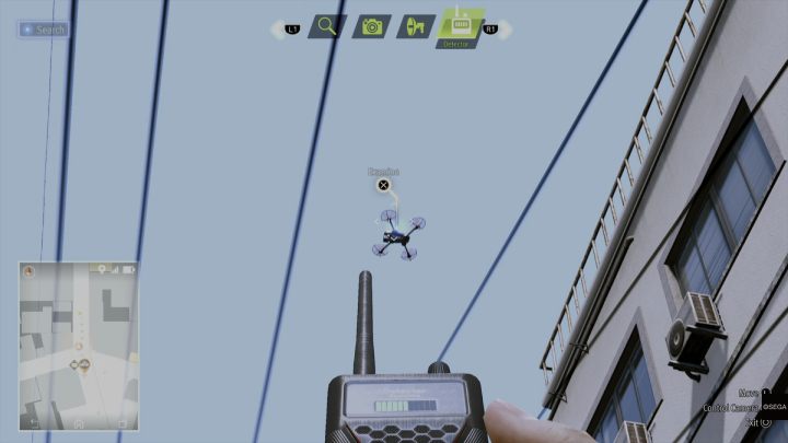 Using a detector, examine a drone flying near the intersection of E Central and W Central streets - Lost Judgment: Dastardly Detective, Before the Torch Burns Out - walkthrough - Side Cases - Lost Judgment Guide