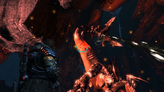 The base of the tail is vulnerable to attacks. - Mission 5: Help for the Forgotten - Walkthrough - Lost Planet 3 - Game Guide and Walkthrough