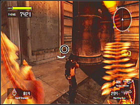 Behind a container in the second lava-filled room inside the installation - Target Marks: Mission 8 - Target Marks - Lost Planet: Extreme Condition - Game Guide and Walkthrough