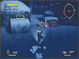 After the cut-scene, between some crates - Target Marks: Mission 7 - Target Marks - Lost Planet: Extreme Condition - Game Guide and Walkthrough