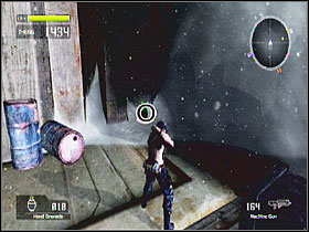 Just before entering the moving platform, after dropping down from pirate base - Target Marks: Mission 4 - Target Marks - Lost Planet: Extreme Condition - Game Guide and Walkthrough