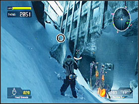 Just before entering the ruined building - Target Marks: Mission 2 - Target Marks - Lost Planet: Extreme Condition - Game Guide and Walkthrough