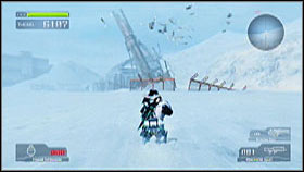 When you reach the stairs, activate the Data Post and go further left, to the ruined hangar you can see on one of the screenshots above - Mission 3 - Walkthrough - Lost Planet: Extreme Condition - Game Guide and Walkthrough